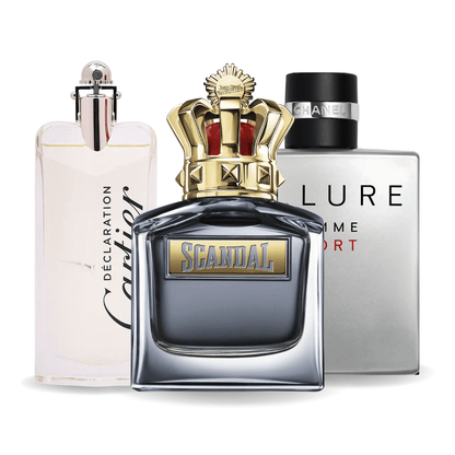 3 parfüm készlet Allure Homme Sports, Jean Paul Gaultier Scandal, Cartier Declaration 100ml
