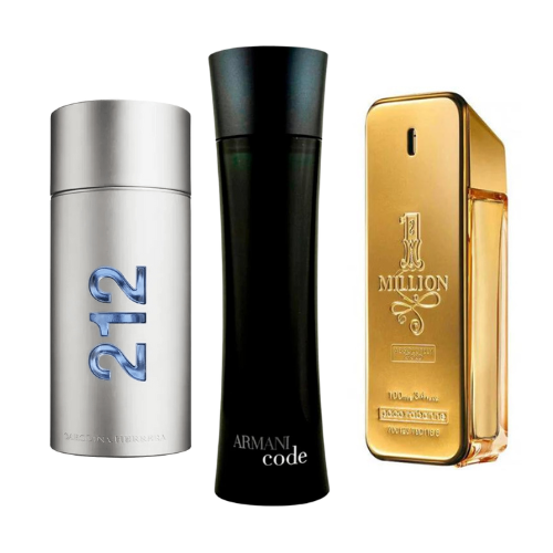 3 parfüm készlet 212 Men NYC, Paco Rabanne One Milion, Armani Code Homme 100ml