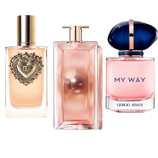 3 parfüm készlet Dolce & Gabanna Devotion, My Way Giorgio Armani, Lancôme Idôle 100ml